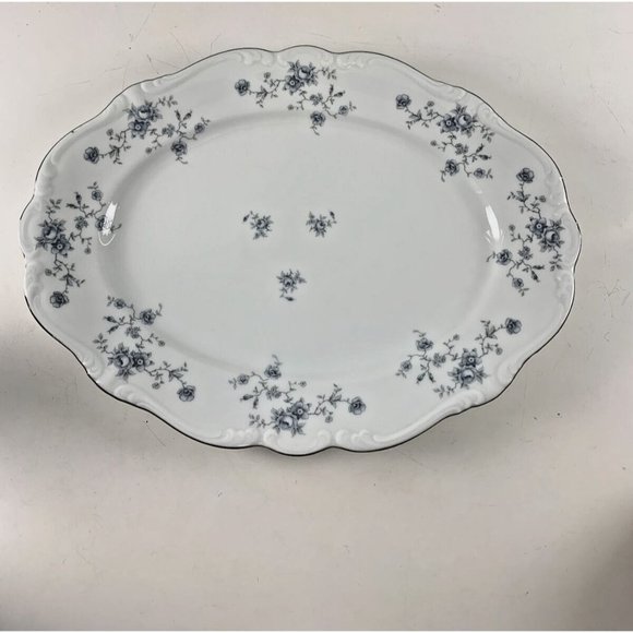 JOHANN HAVILAND BLUE GARLAND BAVARIA 13”SERVING PLATTER ~EXCELLENT CONDITION - Picture 1 of 12